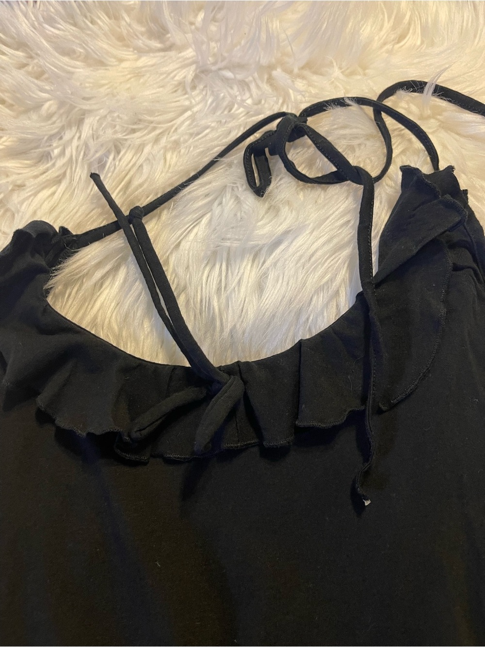 Black Ruffle Halter Romper - Picture 3 of 6